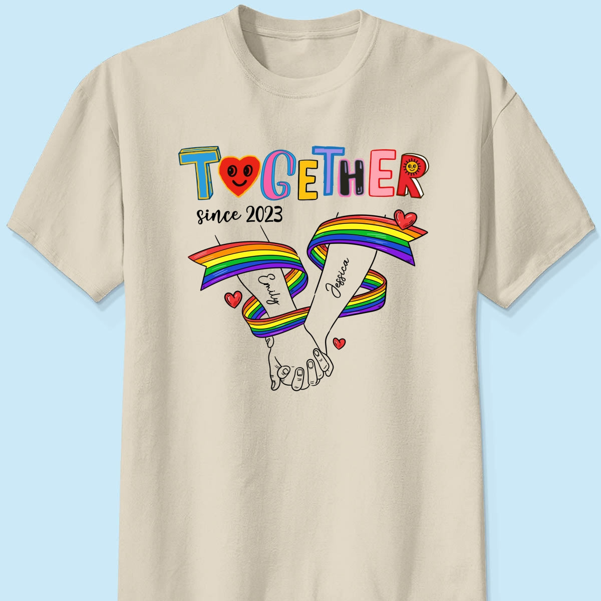 Together Since LGBT Couple Hand In Hand Personalized Shirt, Pride Month