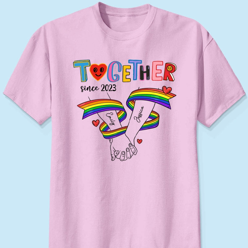 Together Since LGBT Couple Hand In Hand Personalized Shirt, Pride Month