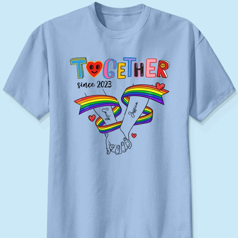Together Since LGBT Couple Hand In Hand Personalized Shirt, Pride Month