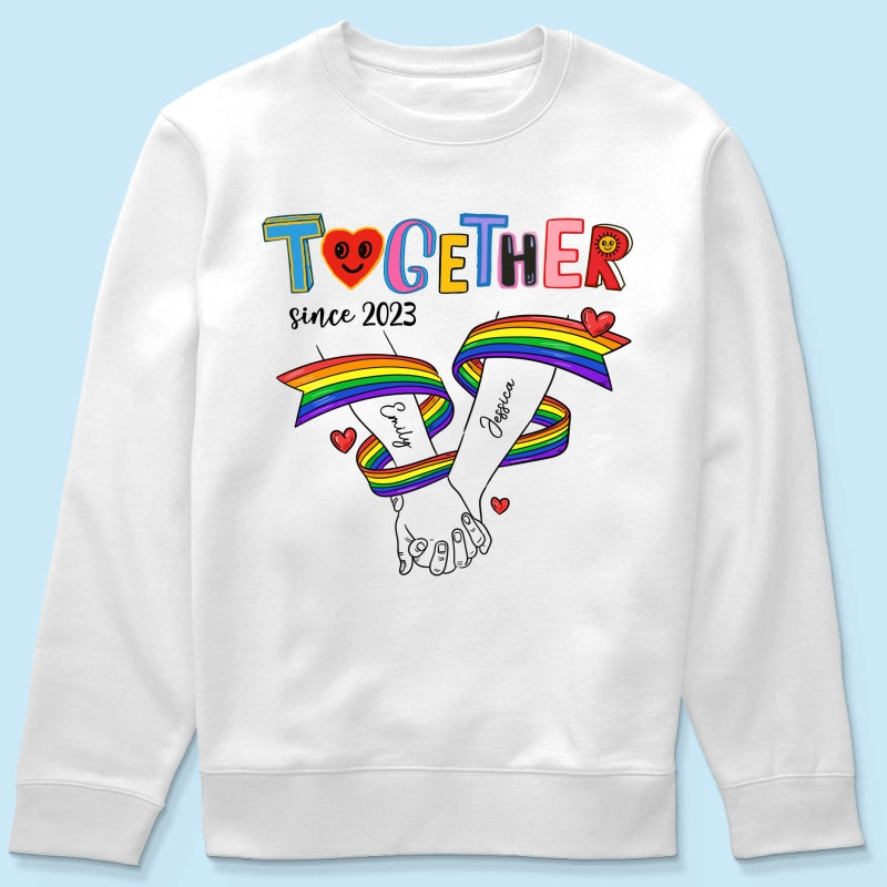 Together Since LGBT Couple Hand In Hand Personalized Shirt, Pride Month