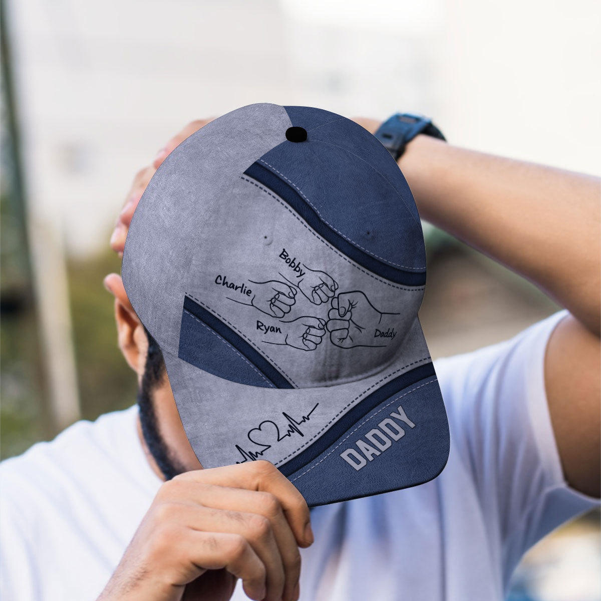 Daddy's Team Fist Bump - Personalized Classic Cap - Gift For Dad, Gift For Husband, Gift For Grandpa