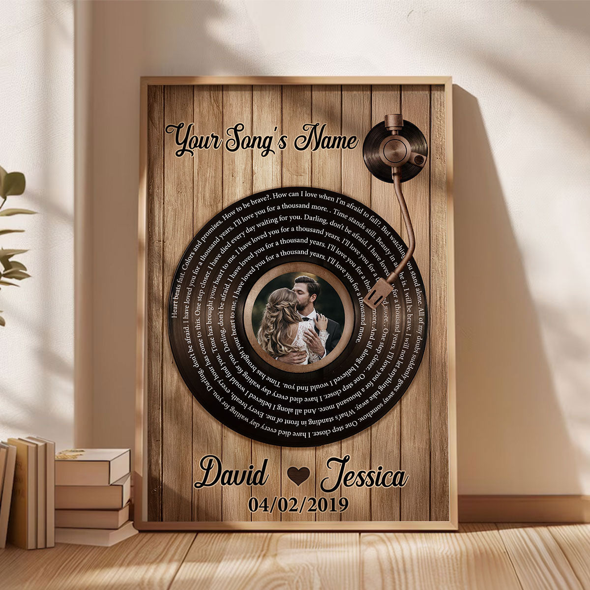 Upload Photo Vinyl Record Custom Song Lyrics Personalized Poster, Anniversary Wedding Gift For Her, For Him, For The Couple