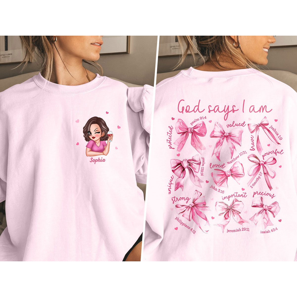 God Says I Am Coquette Gift For Yourself Personalized Double Sided Sweatshirt