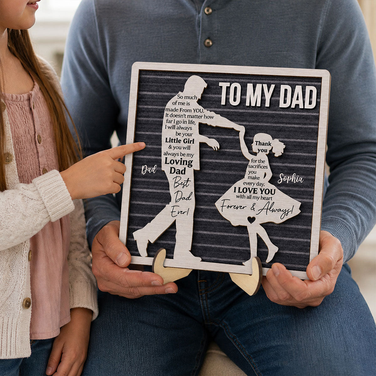 I Will Always Be Your Little Girl Father & Daughter Dancing - Personalized 2-Layered Wooden Plaque - Sentimental Gift For Dad From Daughter