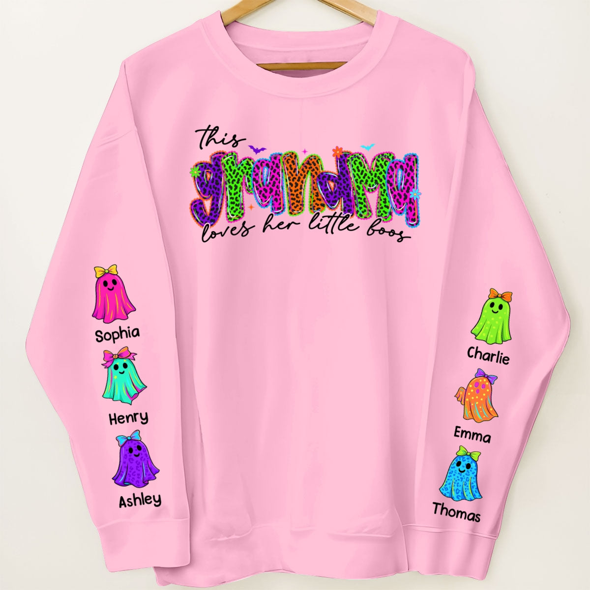 This Mama Loves Her Little Boo Personalized Halloween Sweatshirt, Fall Sweatshirt for Mom Grandma