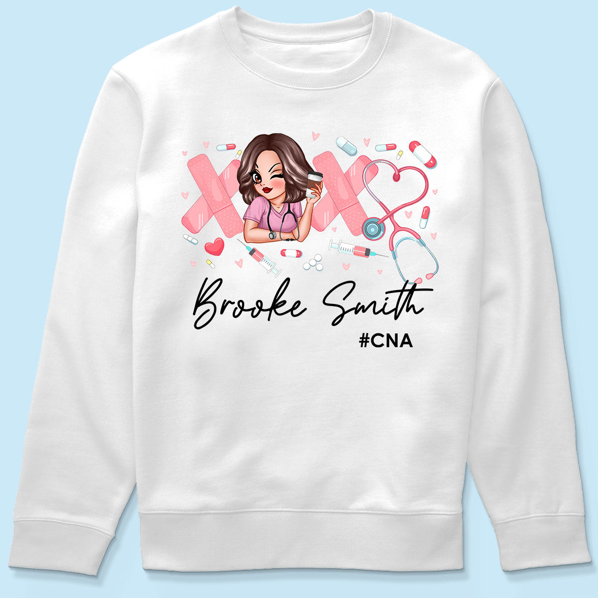 Pink Coquette XOXO Nurse Personalized Shirt, Birthday Gift For Nurse Wife, Girlfriend, Bestie