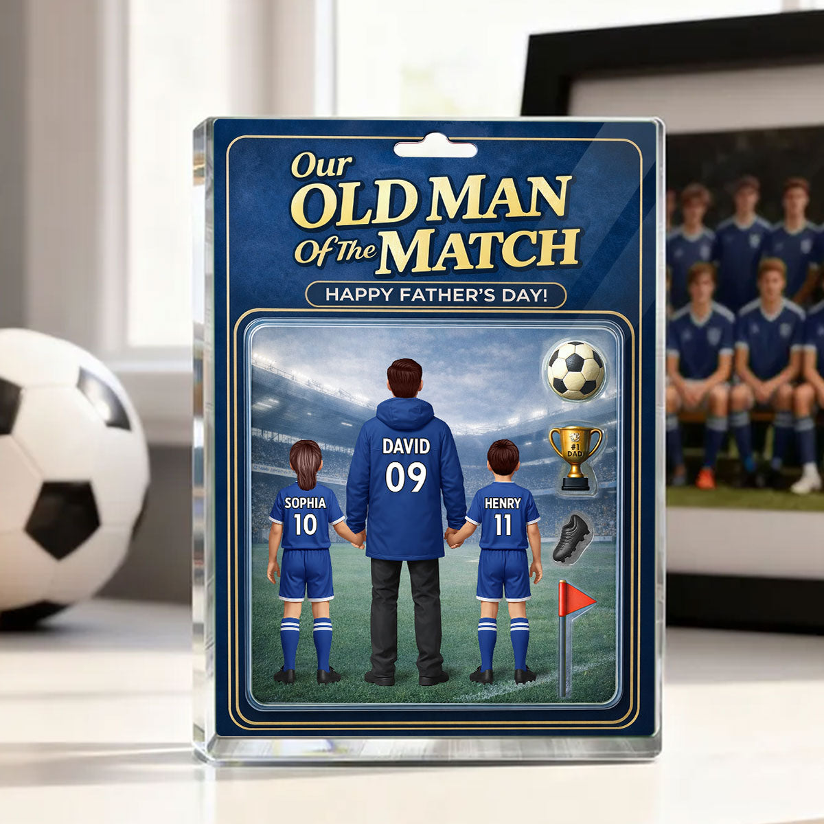My Old Man Of The Match - Personalised Acrylic Block Plaque - UK Gift For Football Dad