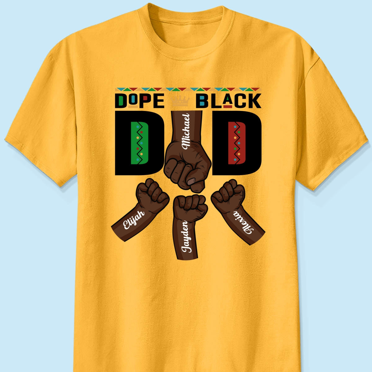 Dope Black Dad Fist Bump Father‘s Day Gift Personalized Shirt