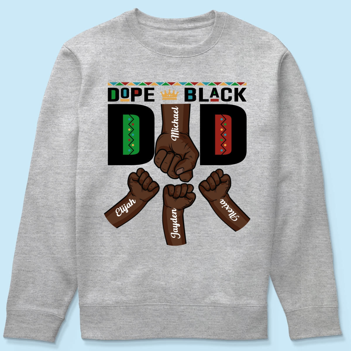 Dope Black Dad Fist Bump Father‘s Day Gift Personalized Shirt