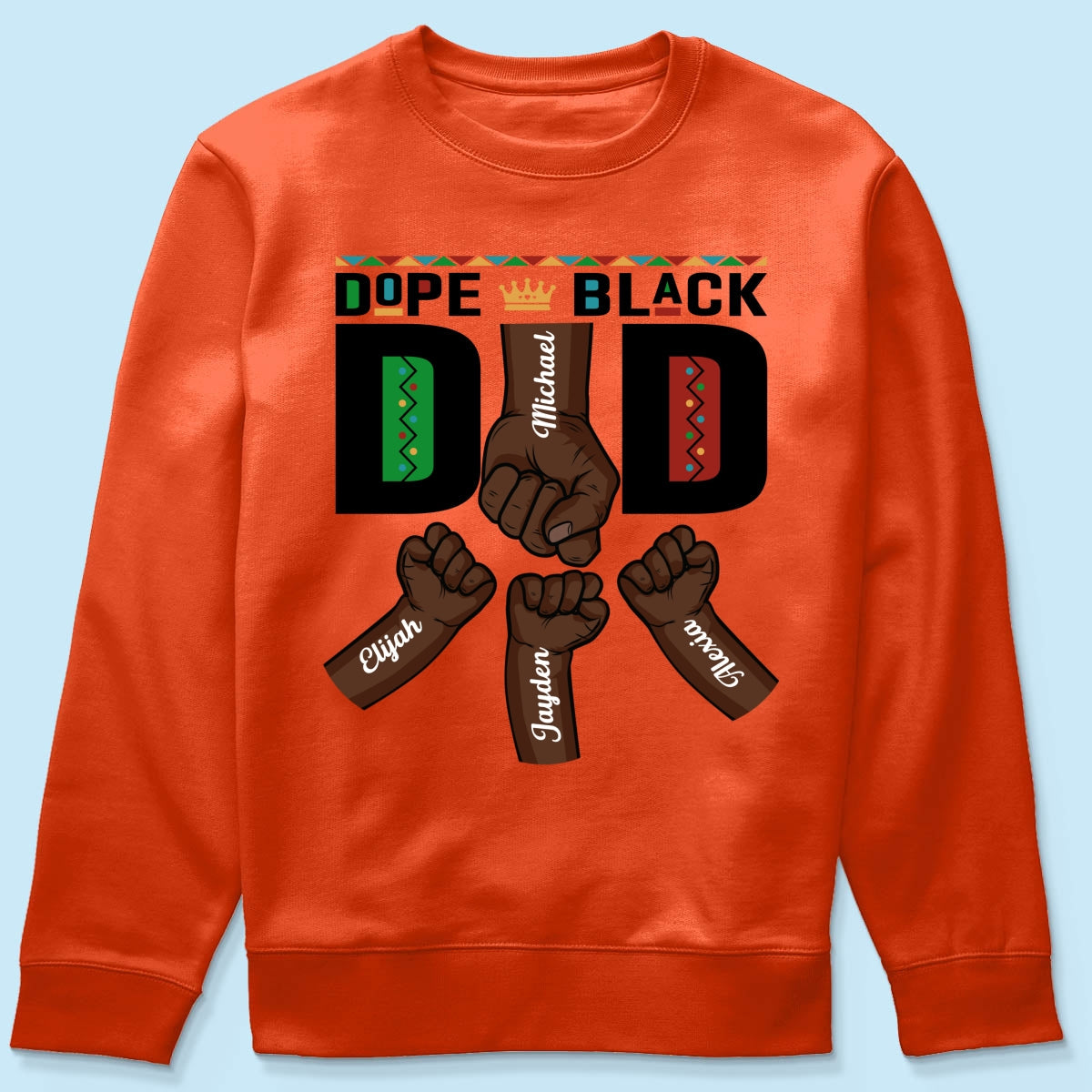 Dope Black Dad Fist Bump Father‘s Day Gift Personalized Shirt
