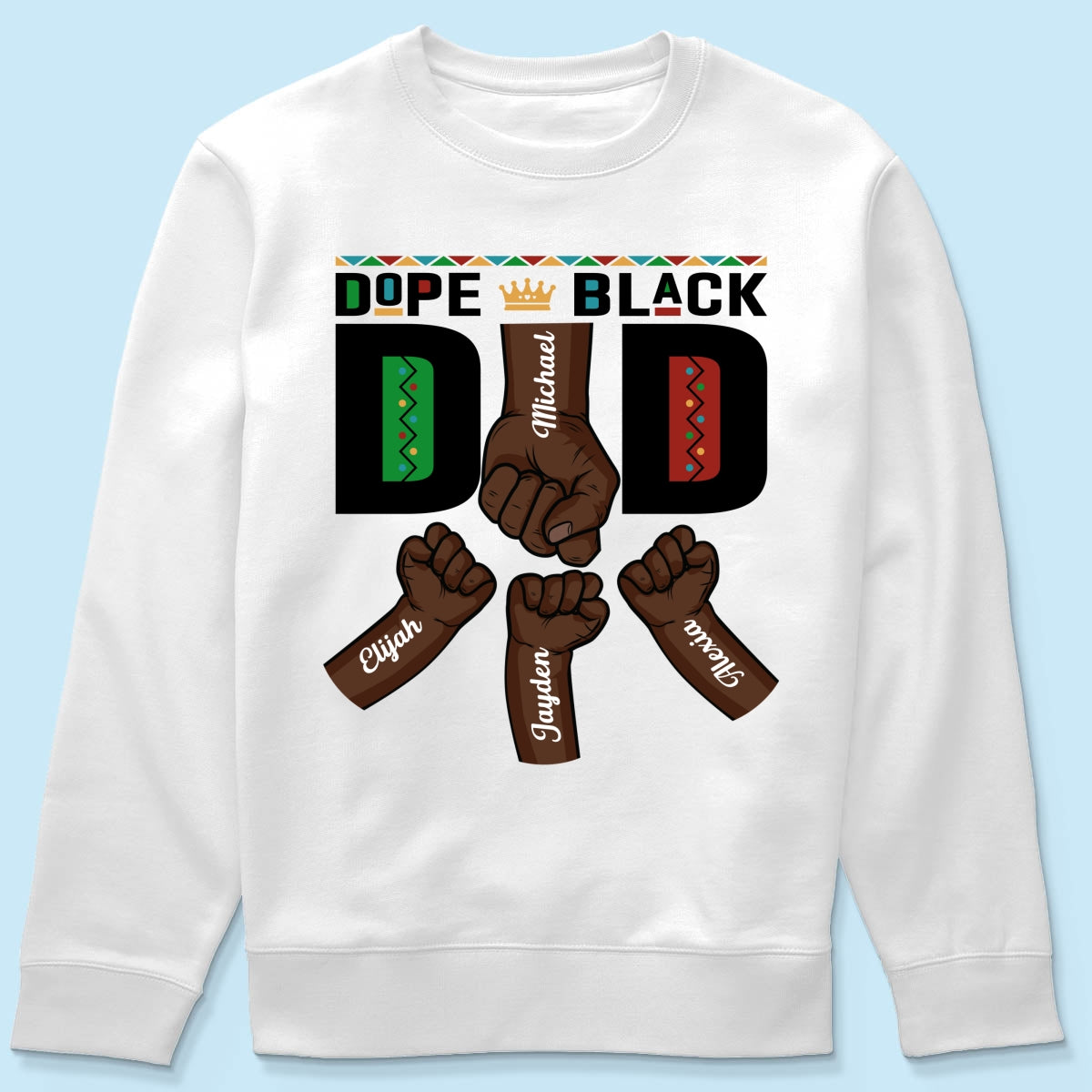 Dope Black Dad Fist Bump Father‘s Day Gift Personalized Shirt