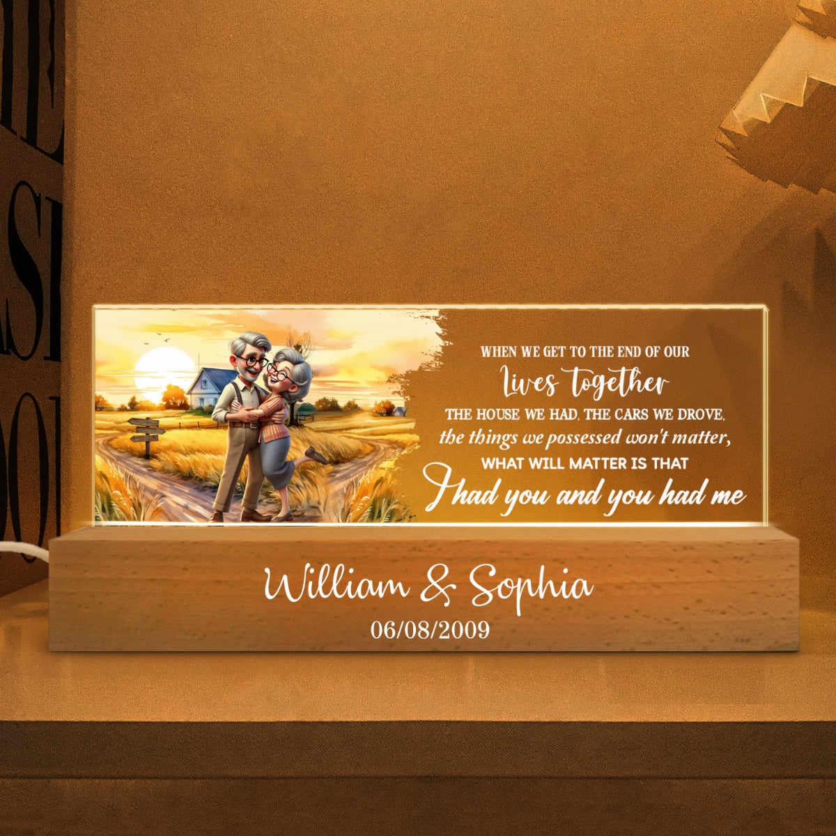 I Had You And You Had Me Happy Old Couple Personalized Acrylic Block LED Night Light, Anniversary For Him, For Her, Husband, Wife