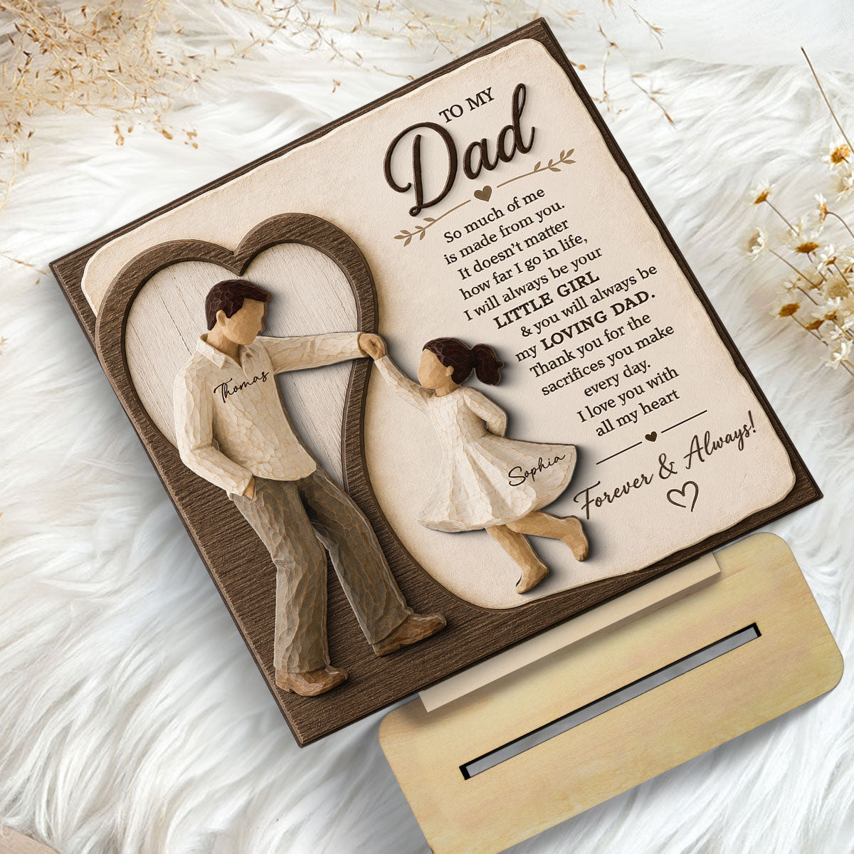 Will Always Be Your Little Girl Dancing Father & Daughter - Personalized 2-Layered Wooden Plaque - Sentimental Gift From Daughter