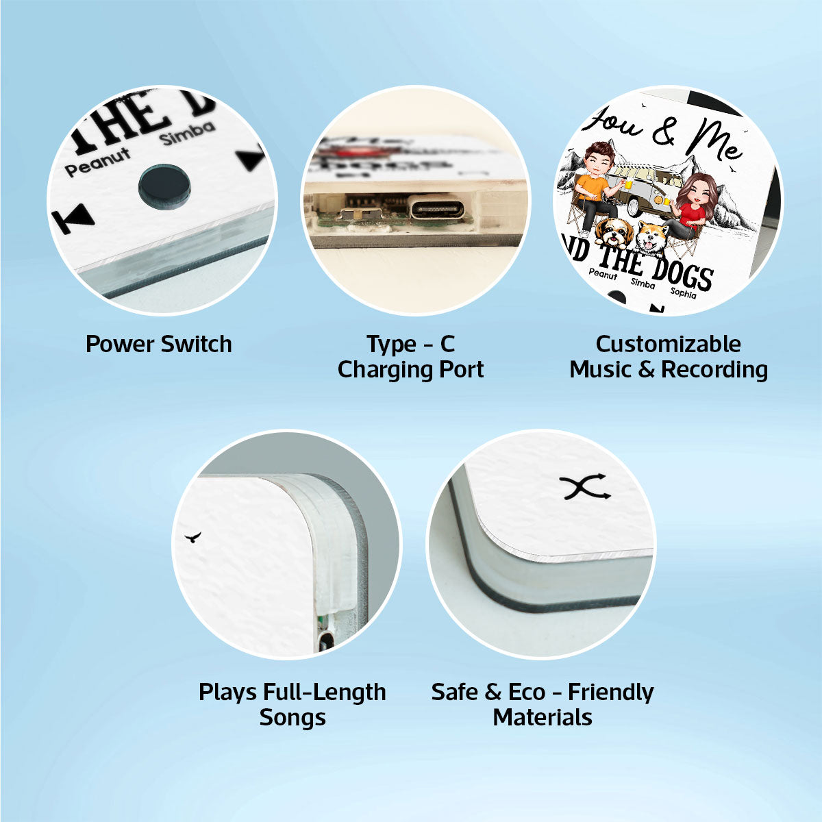You Me & The Dogs Camping Couple Gift For Camping Lover Personalized Music Fridge Magnet