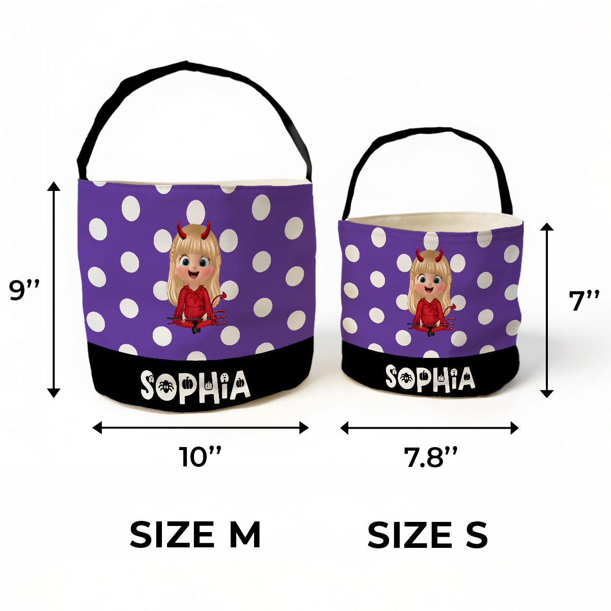 Cute 3D Halloween Cartoon Kids Personalized Trick or Treat Basket