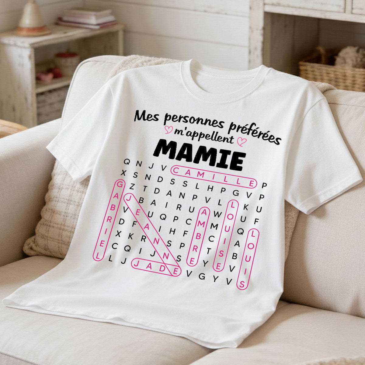 T-shirt Personnalis Mots Flchs - Mes personnes prfres m'appellent Mamie - Cadeau pour Grand-Mre