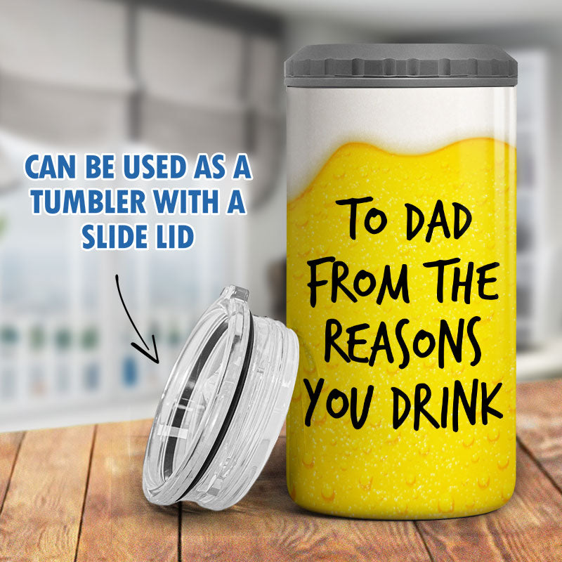 From The Reasons You Drinks Caricature Kids Personalized 4 In 1 Can Cooler
