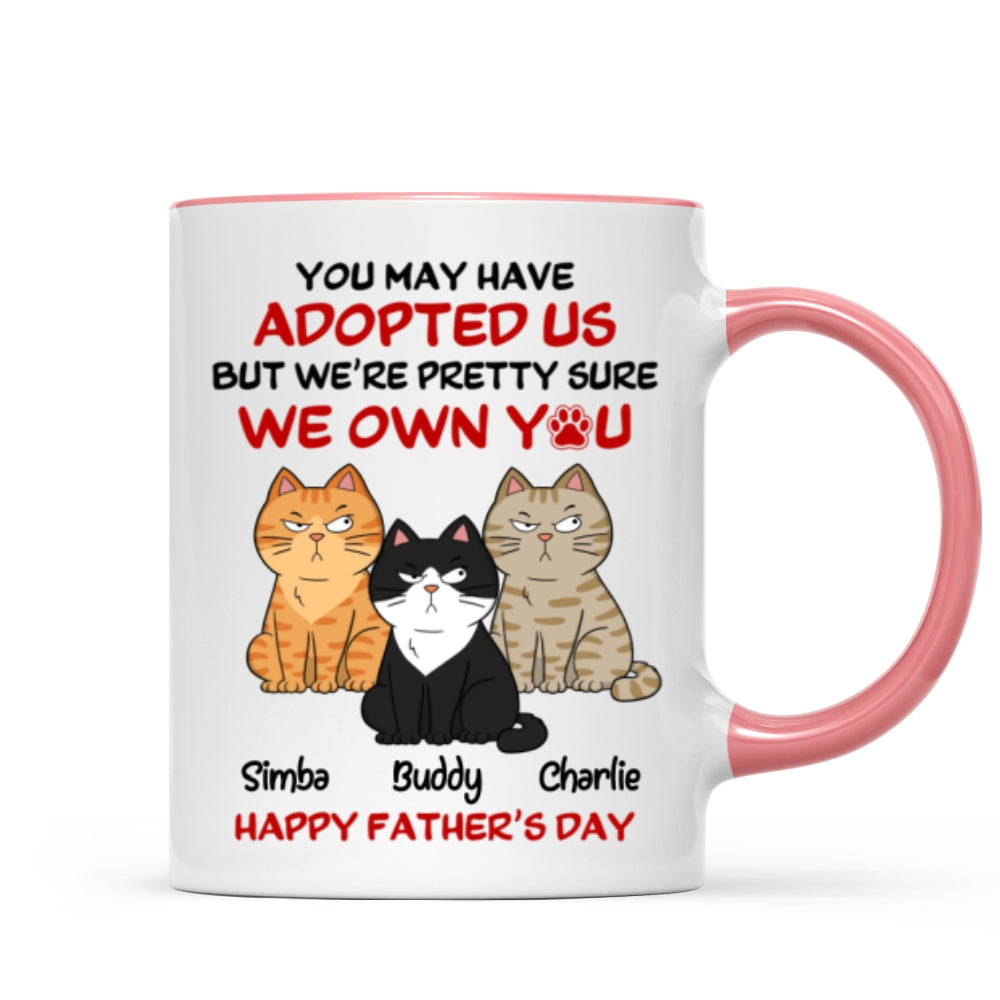 Funny Cute Cats We Own You Personalized Mug, Father’s Day Gift For Cat Dad