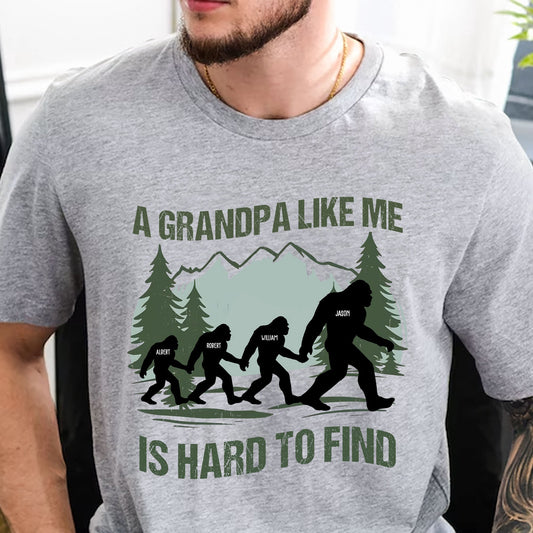Father's Day Gifts, Father's Day Gifts, Funny Bigfoot For Dad, Grandpa, Custom Kids' Names - Personalized Shirt