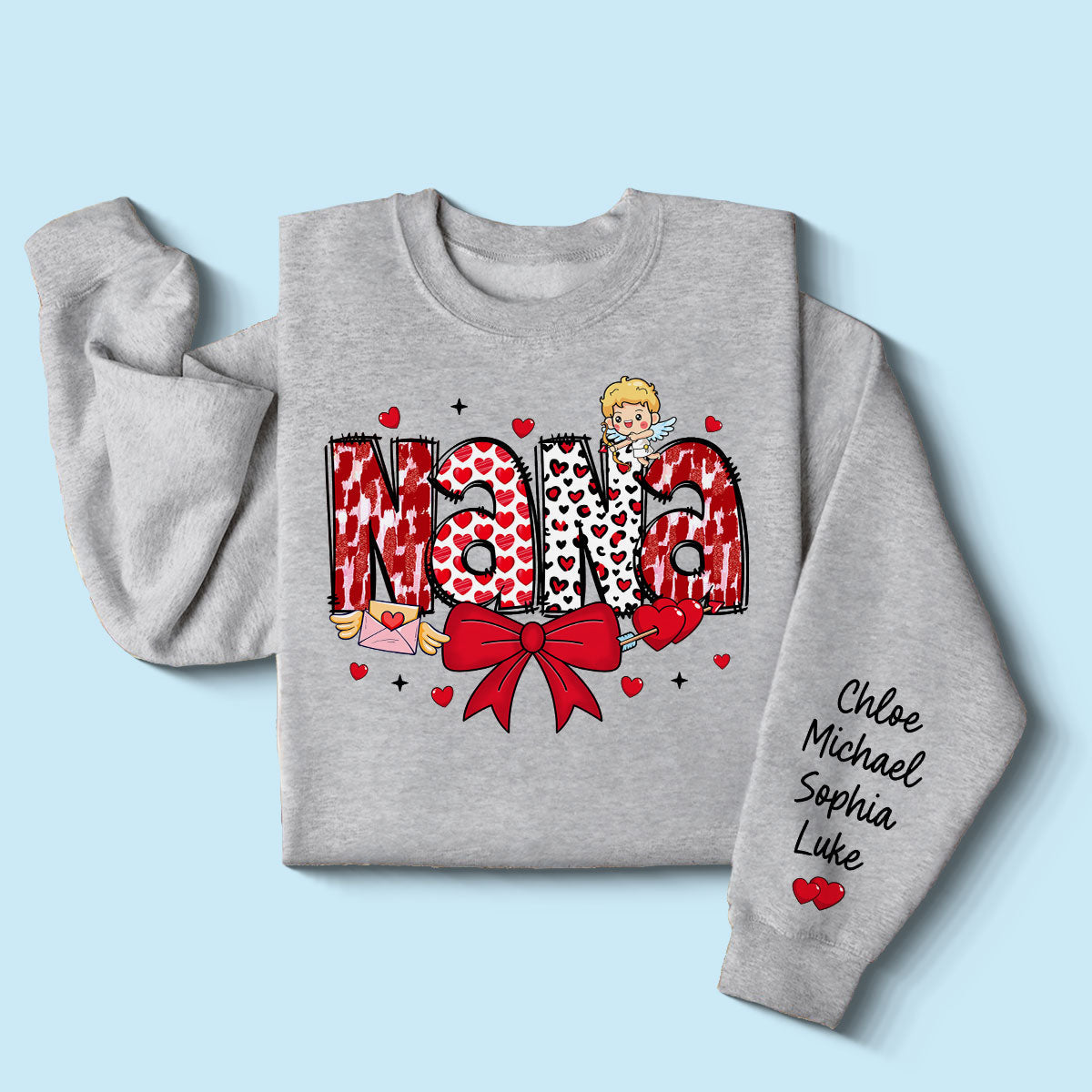 Grandma Personalized Sleeve Printed Sweatshirt, Gift For Grandma