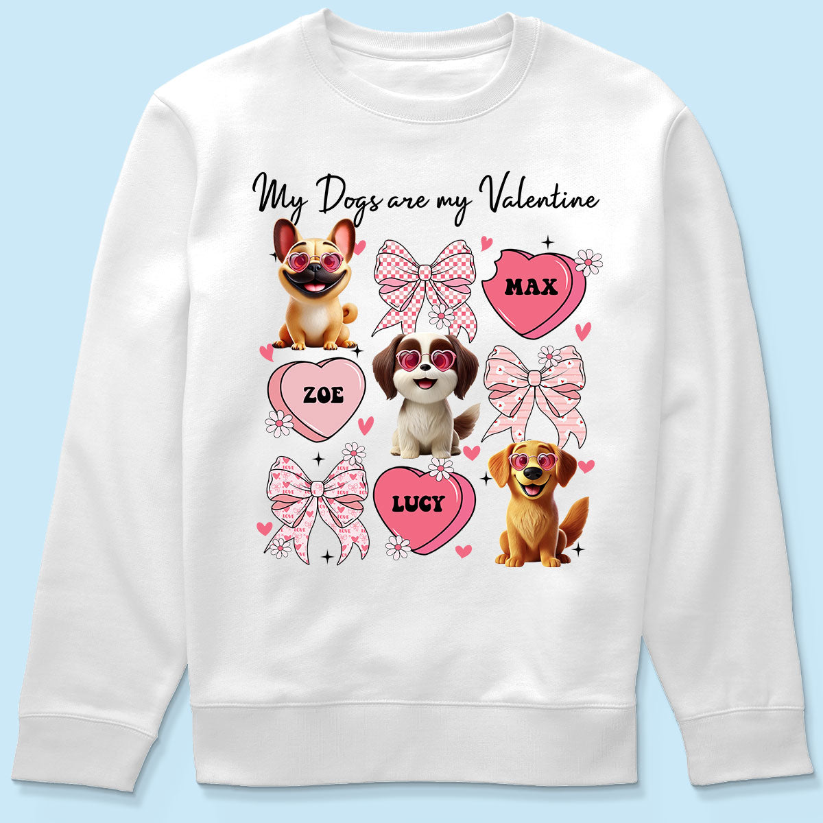 My Dogs Are My Coquette Cute Cartoon Dog Gift For Dog Lover Personalized Shirt