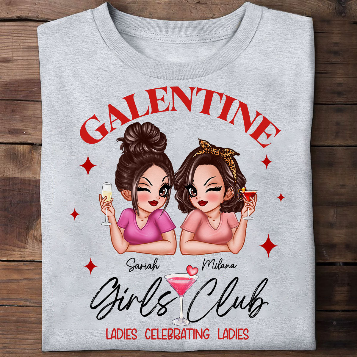 Galentine Girls Club Pretty Girls Personalized Shirt, Shirt, Social Club, Besties Gift