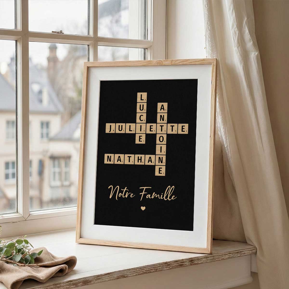 Tableau Mots Croiss de Famille - Cr en un instant, chri pour toujours - Affiche Personnalise