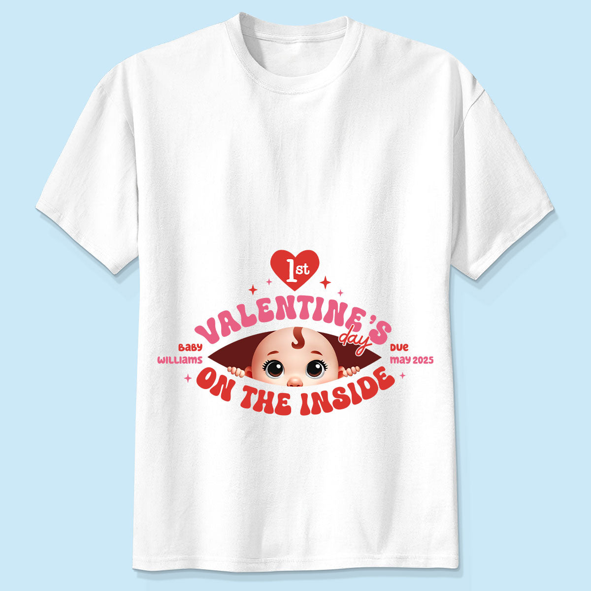 Baby's First On The Inside Personalized Shirt, Custom Pregnancy Reveal Shirt, Expecting Mom