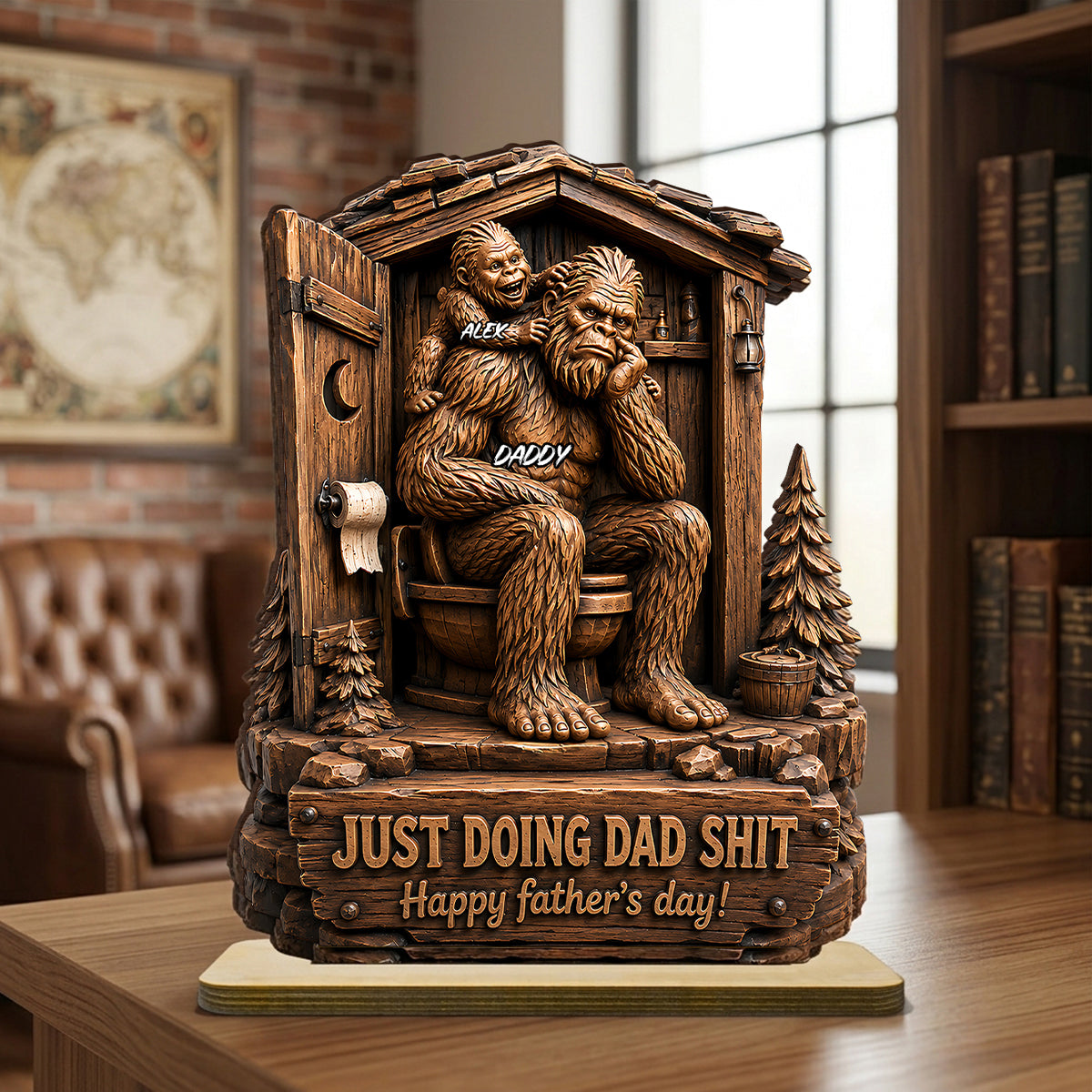 Just Doing Dad Sh*t - Personalized 2-Layered Wooden Plaque - Gift for Dad, Husband