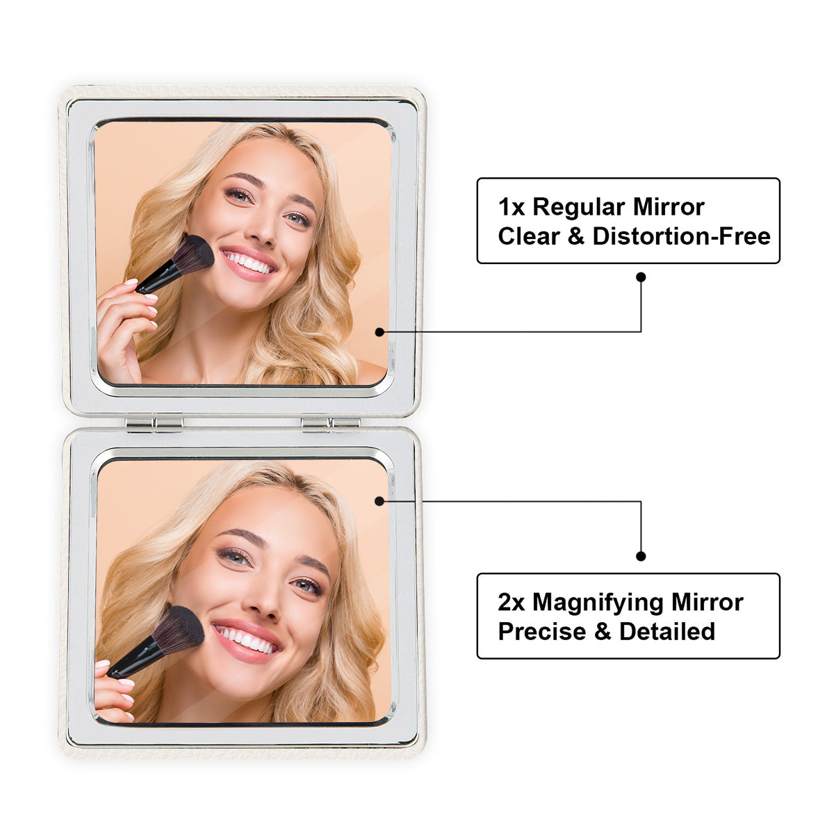 Doll Couple Sitting Together Since Personalized Square Compact Mirror