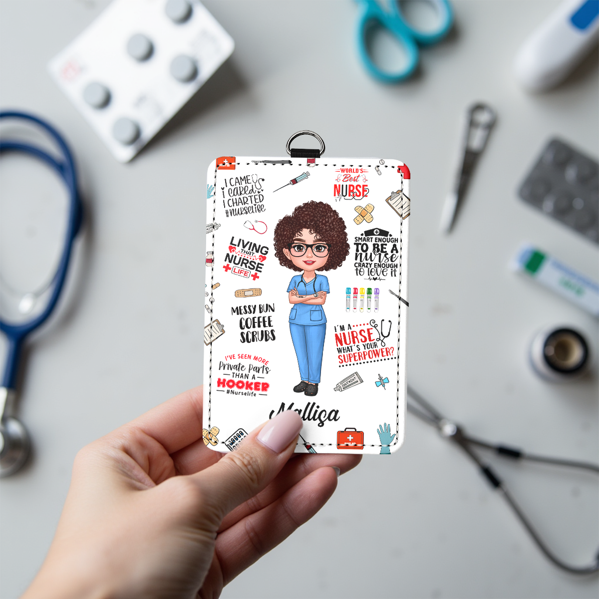 Nurse Affirmation Personalized ID Badge Holder, Gift For Nurse