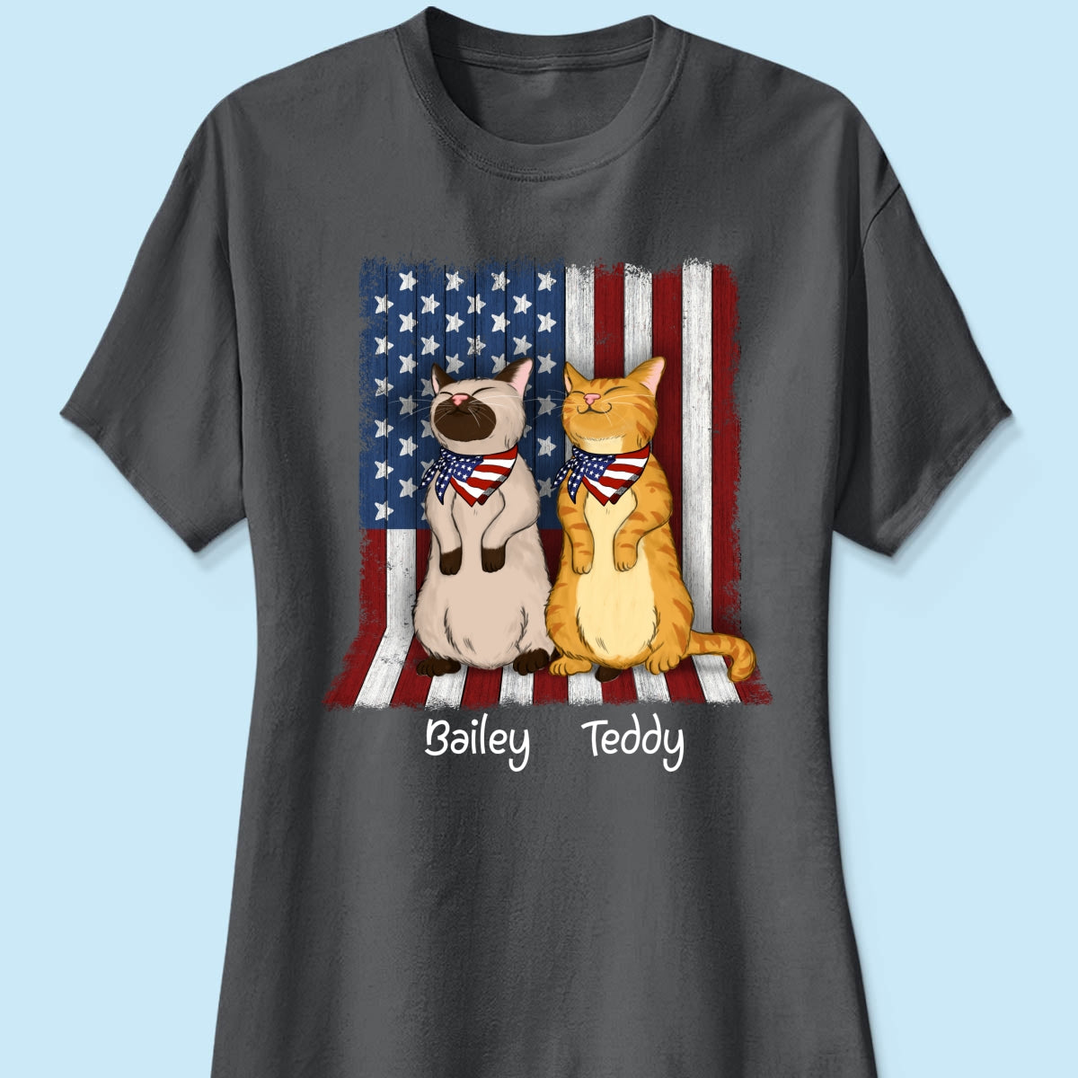 Nation Flag Standing Cat 4th Of July Independence Day Personalized Shirt
