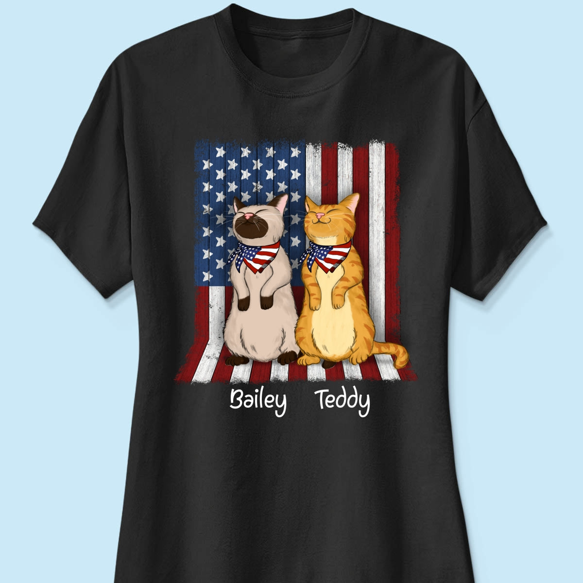 Nation Flag Standing Cat 4th Of July Independence Day Personalized Shirt