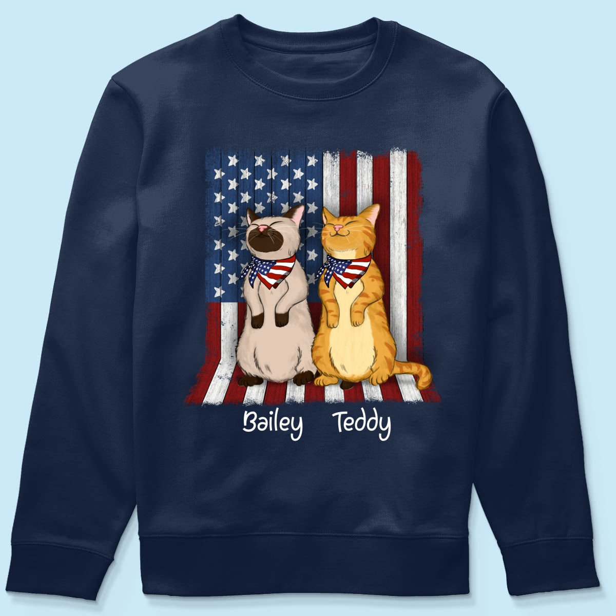 Nation Flag Standing Cat 4th Of July Independence Day Personalized Shirt
