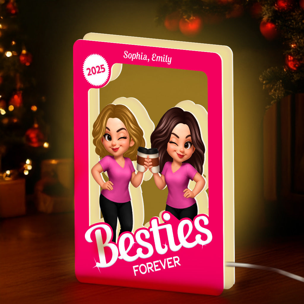 Besties Partners In Crime Pink Toy Box Style - Personalized Light Box - Gift For Best Friends
