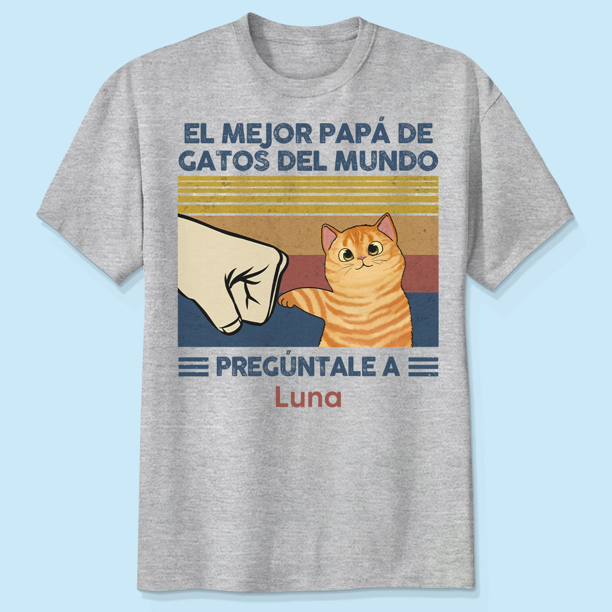 Regalo perfecto para paps de gatos – Camiseta personalizada con choque de puos con tu gato