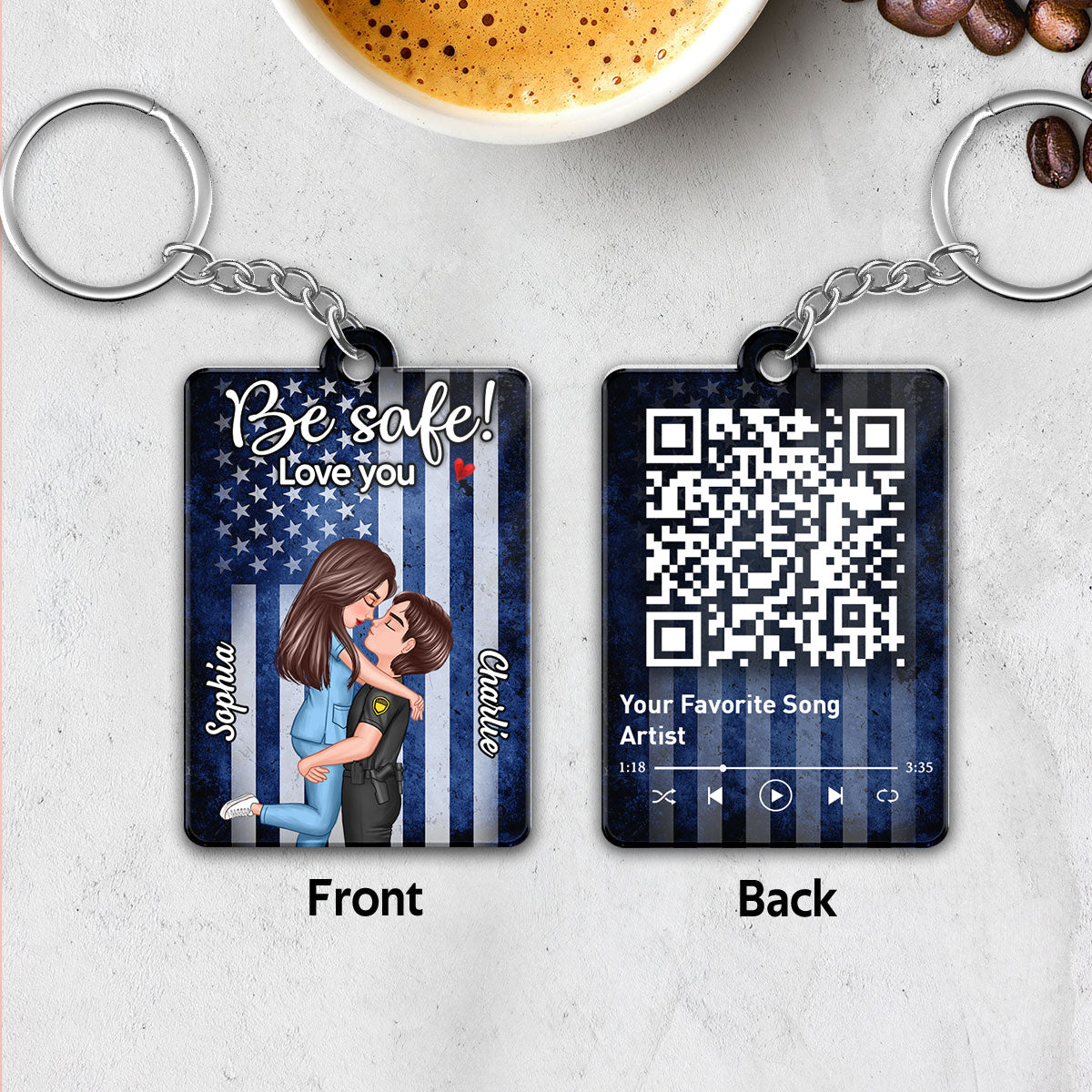 You & Me We Got This Hero Couple QR Code Song Gifts by Occupation Personalized Acrylic Keychain, Anniversary Gift For Her Gift For Him