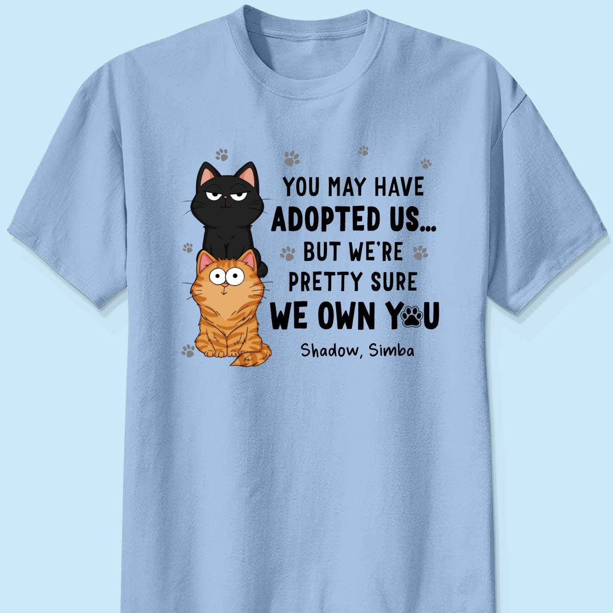 We Own You Human Servant Funny Gift For Cat Lover Stacked Cats Personalized Shirt