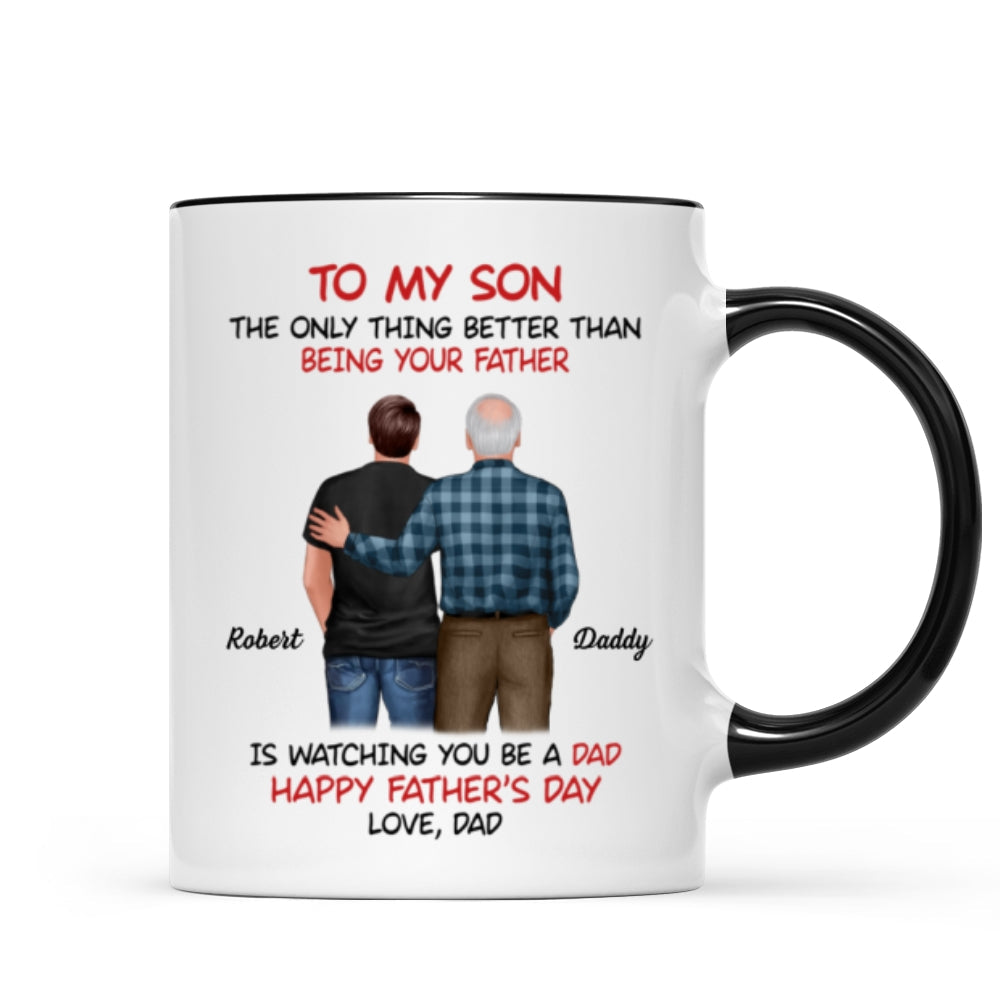 To My Son From Dad Happy Father‘s Day Back View Personalized Mug