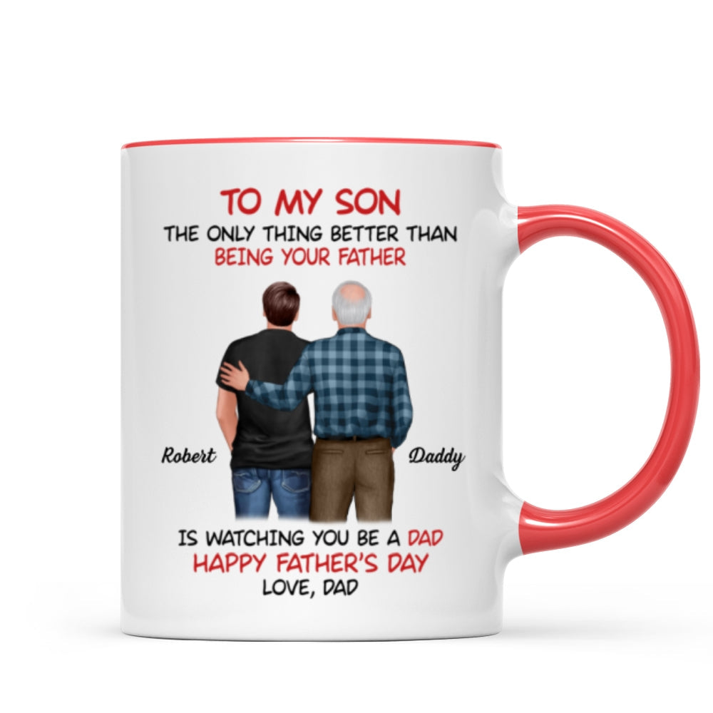 To My Son From Dad Happy Father‘s Day Back View Personalized Mug