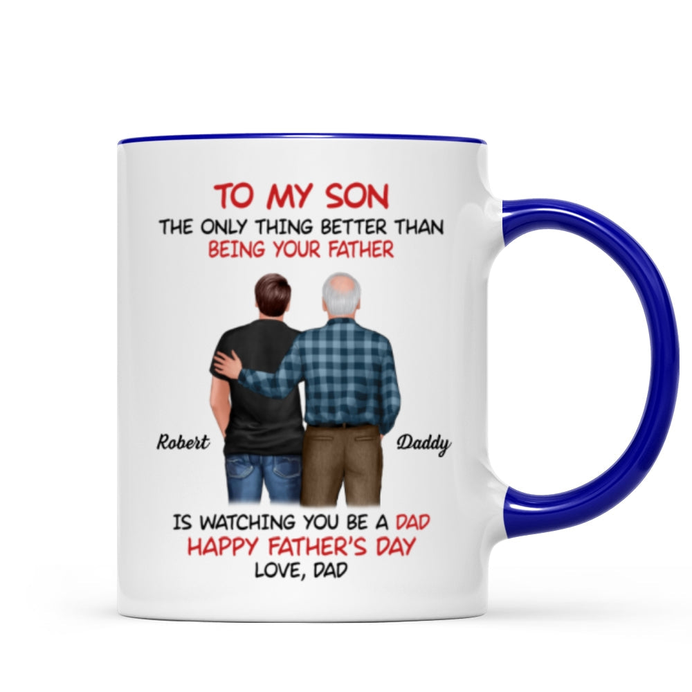 To My Son From Dad Happy Father‘s Day Back View Personalized Mug
