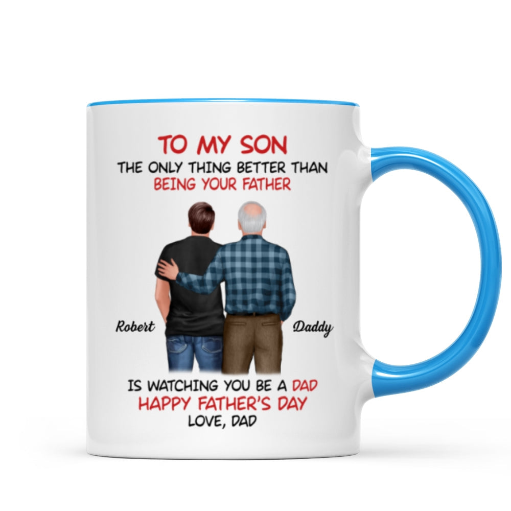 To My Son From Dad Happy Father‘s Day Back View Personalized Mug