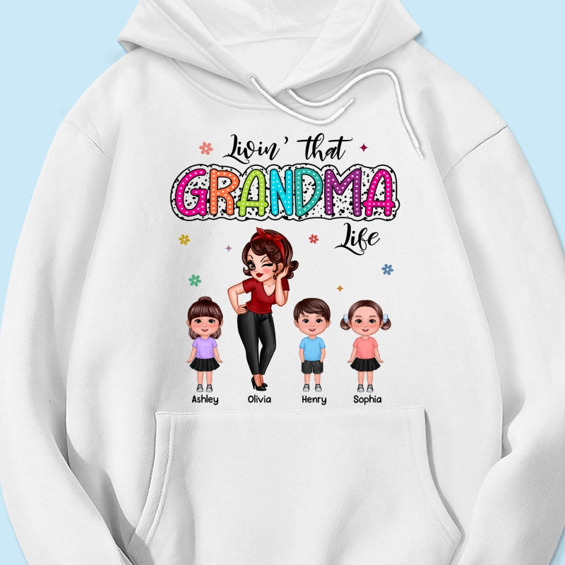 Livin‘ That Grandma Mom Life Pretty Woman & Kids Summer Vibe Personalized Shirt