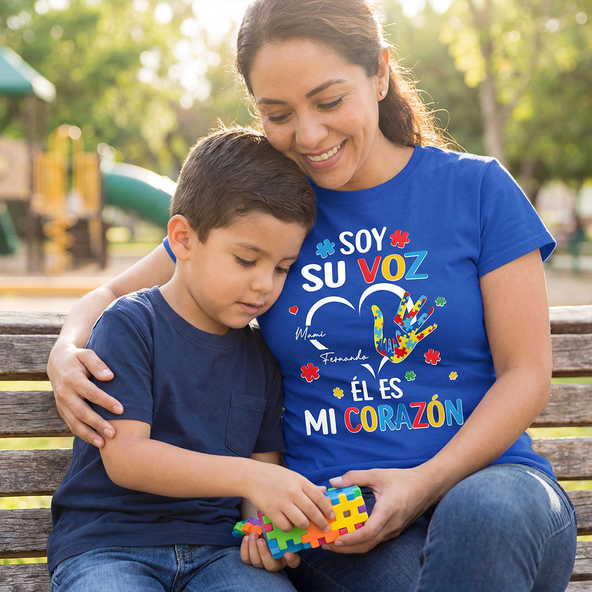 Soy Su Voz l Es Mi Corazn I'm His Voice He's My Heart - Personalized Shirt - Spanish Ver Autism Awareness