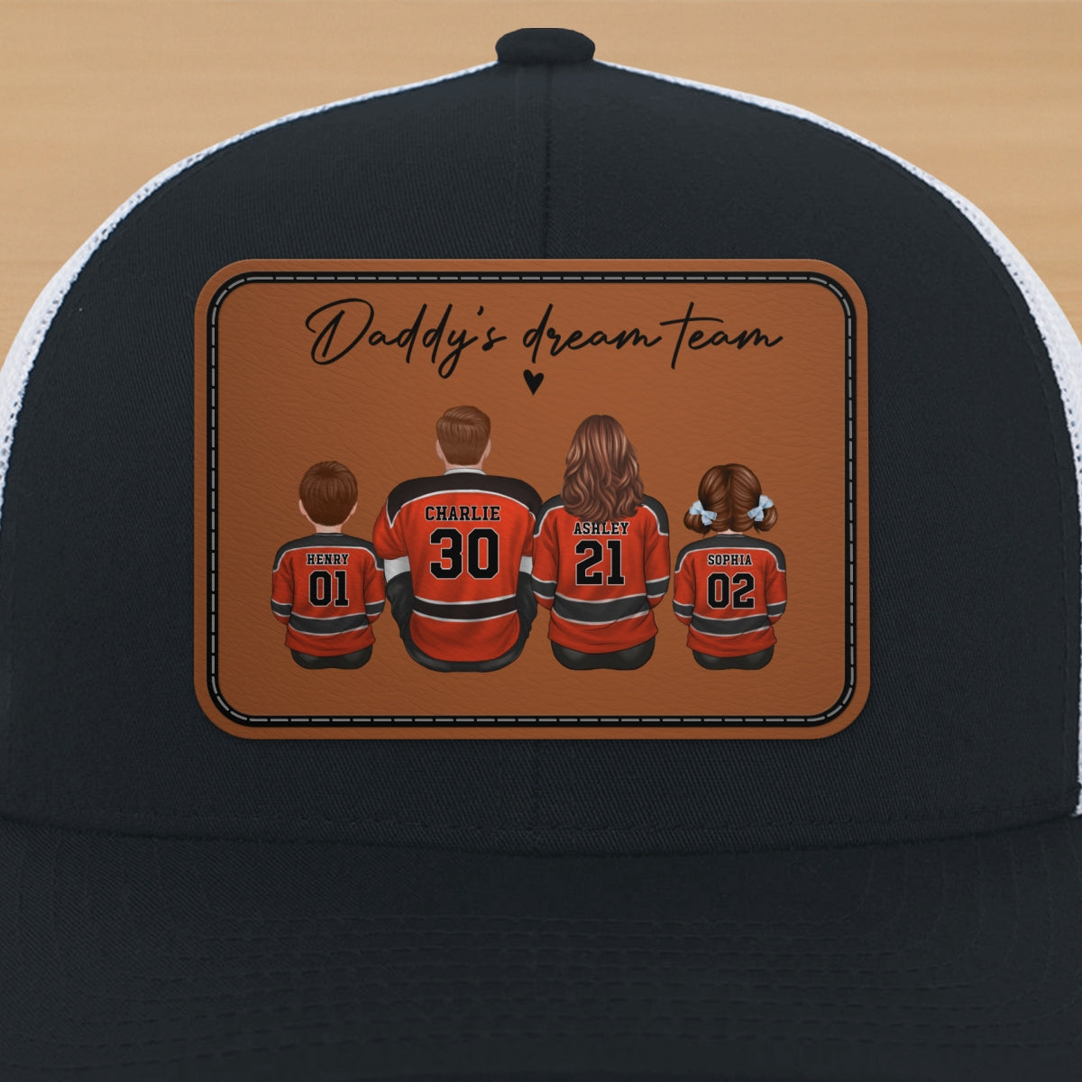 Hockey Daddy's Dream Team Personalized Trucker Hat, Father's Day Snapback, Gift for Hockey Dads