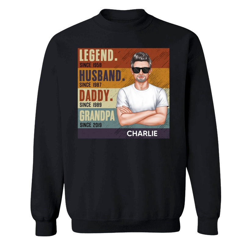 Dad Grandpa Crossed Arm Legend Retro Personalized Shirt