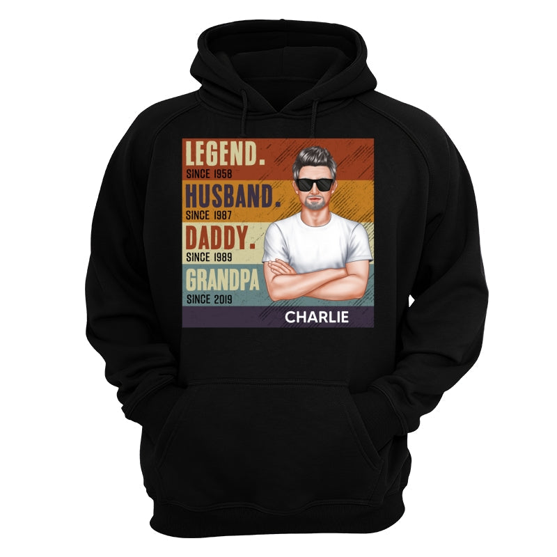 Dad Grandpa Crossed Arm Legend Retro Personalized Shirt