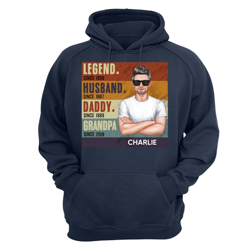 Dad Grandpa Crossed Arm Legend Retro Personalized Shirt