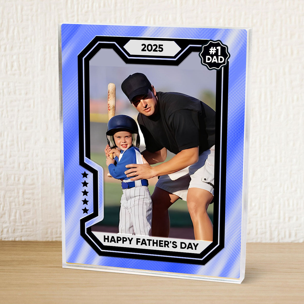 Premium Baseball Card Personalized Acrylic Block Plaque, Gift for Dads, Gift for Husband