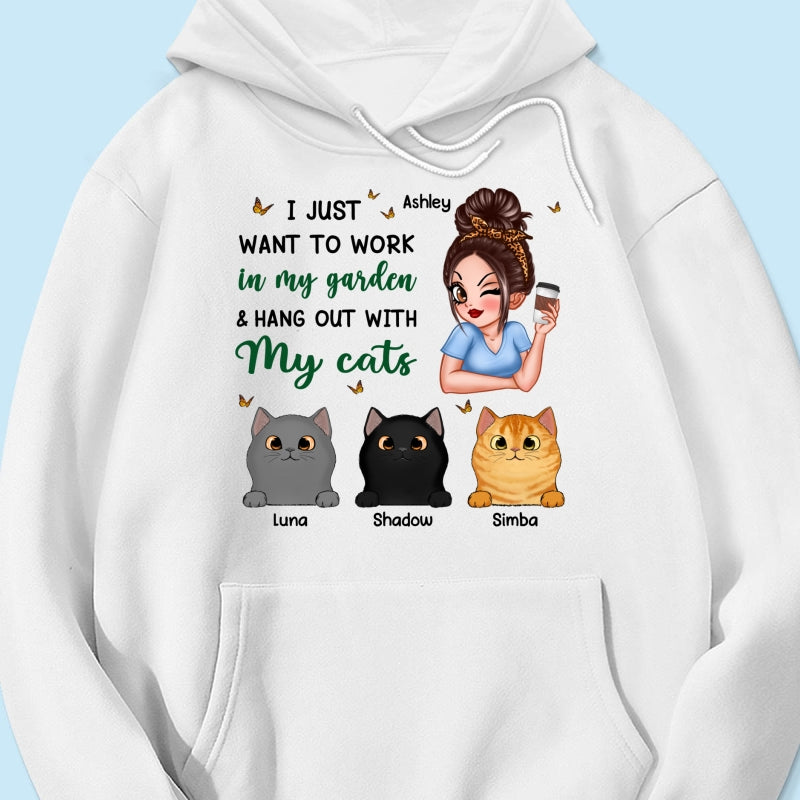 Work In My Garden And Hang Out With My Cats Plant Lady Personalized Shirt